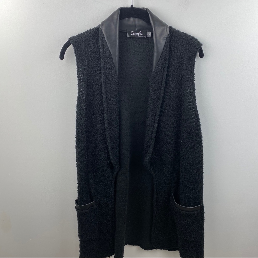 COPY - sympli faux leather long vest